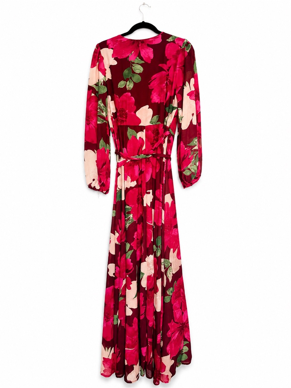 Baltic Born Floral Wrap Maxi Dress - Red - Long Sleeves - Picture 3 of 6